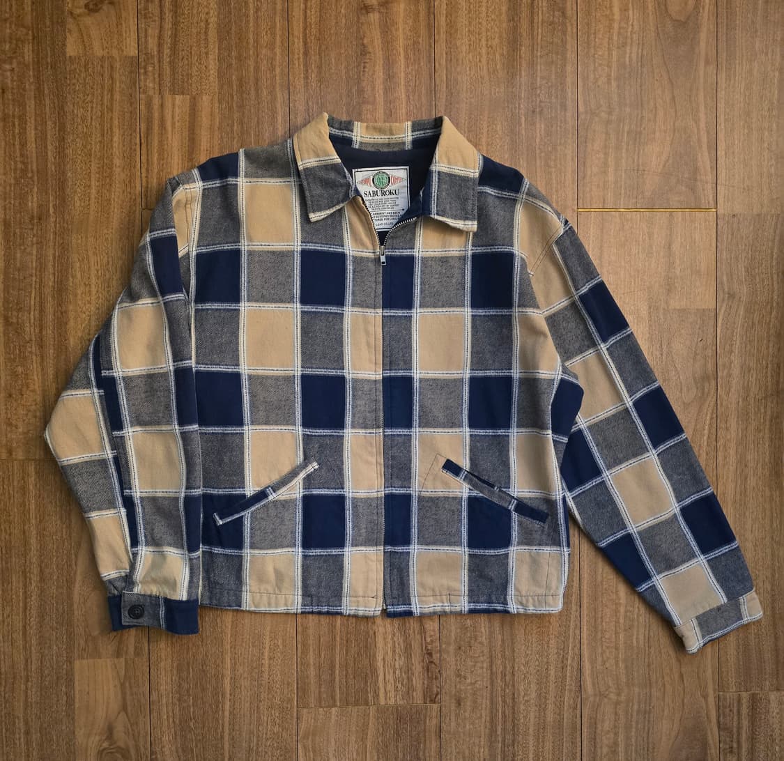 SABUROKU 사보로쿠 체크패턴 스윙탑 자켓 상품이미지1