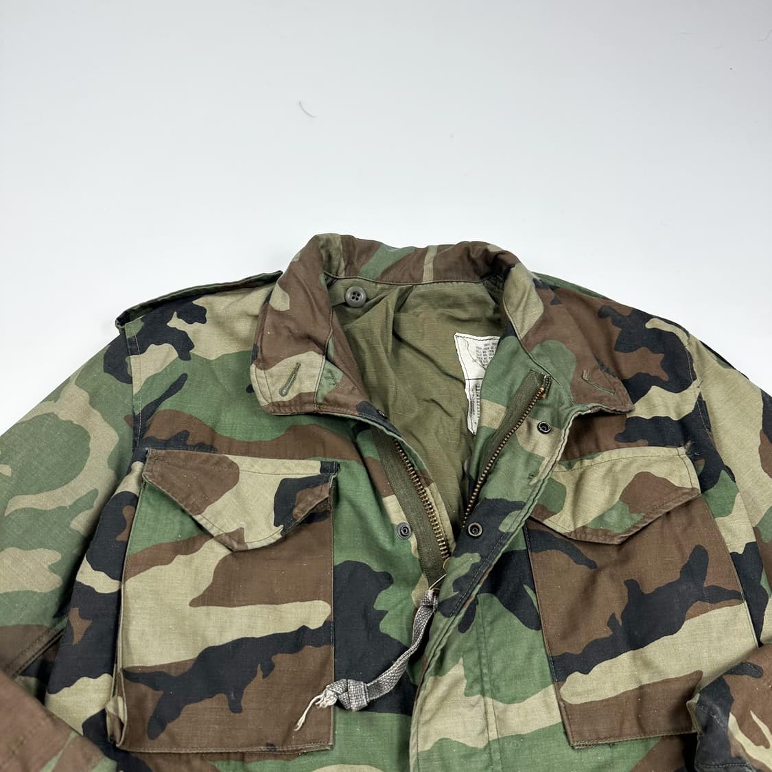 82년 오리지널 미군 m-65 필드자켓 우드랜드 S/S 상품이미지2