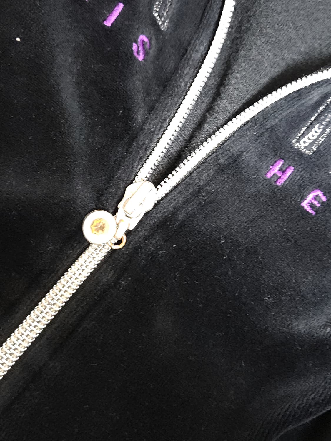 Y2k 갸루 펑크 벨벳 큐빅 집업 상품이미지3