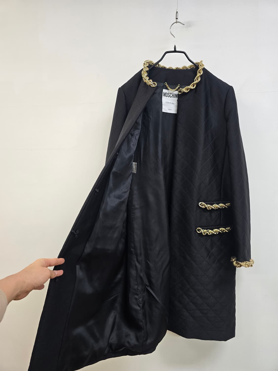 모스키노 꾸뛰르 매장판 골드체인 롱코트 상품이미지2
