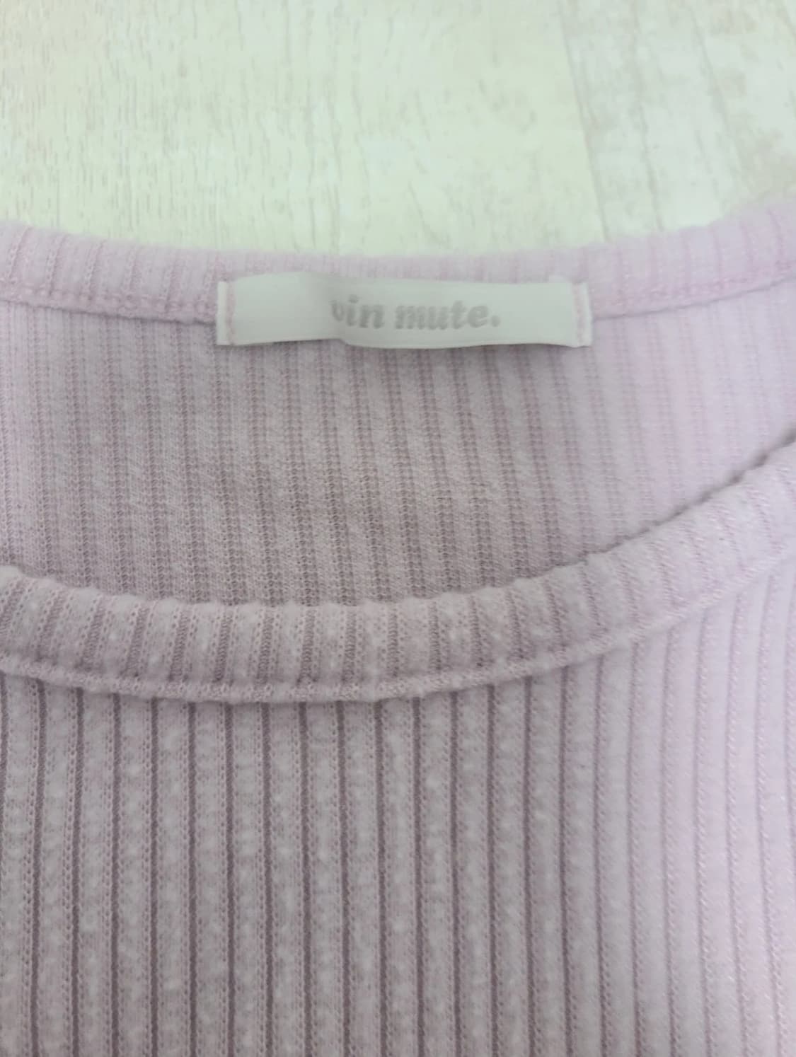 분홍색 골지 면 티 상품이미지3