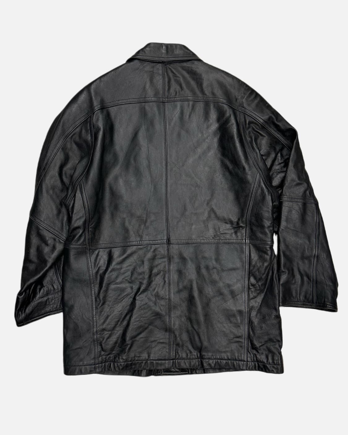 sheep skin black leather coat 상품이미지5