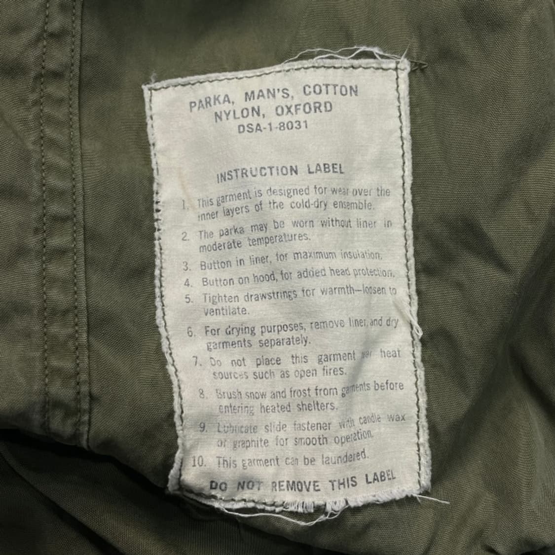 100 60s 미군 오리지날 M-6 피쉬테일 개파카 야상자켓 상품이미지4