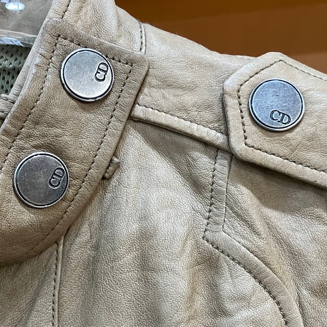 Dior 디올 베이지 양가죽 트렌치 코트 38 상품이미지5