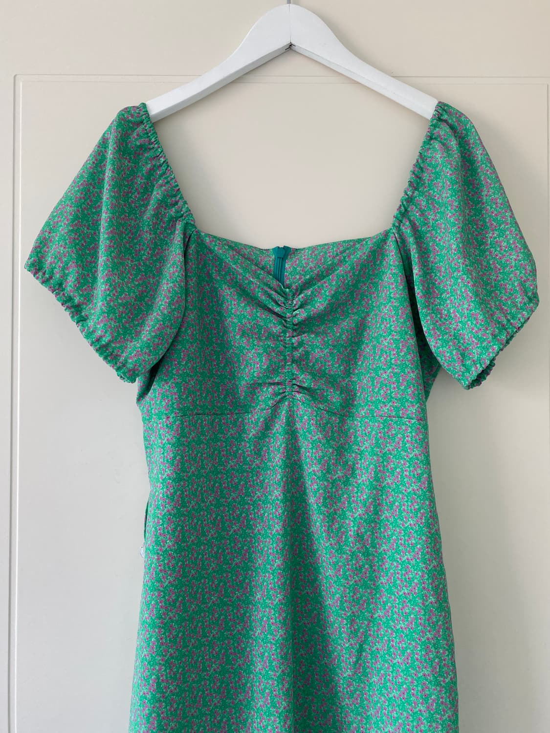 vintage 그린 플라워 원피스 상품이미지2