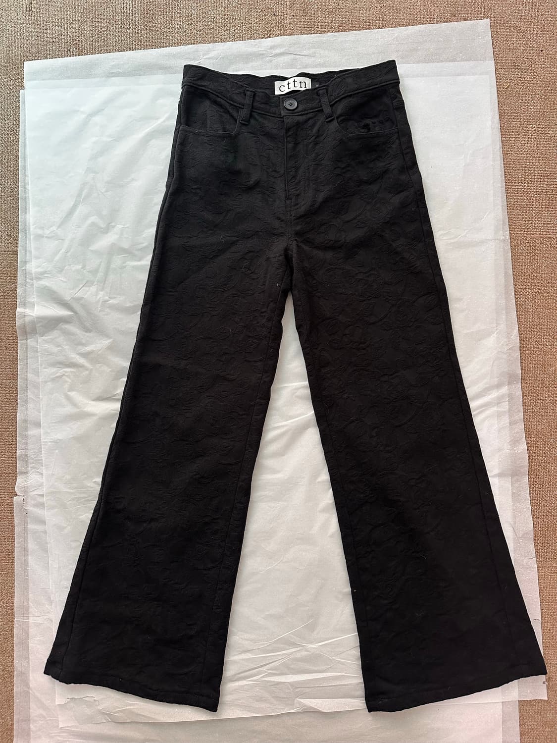 cttn 블랙 자카드 부츠컷 팬츠 상품이미지2