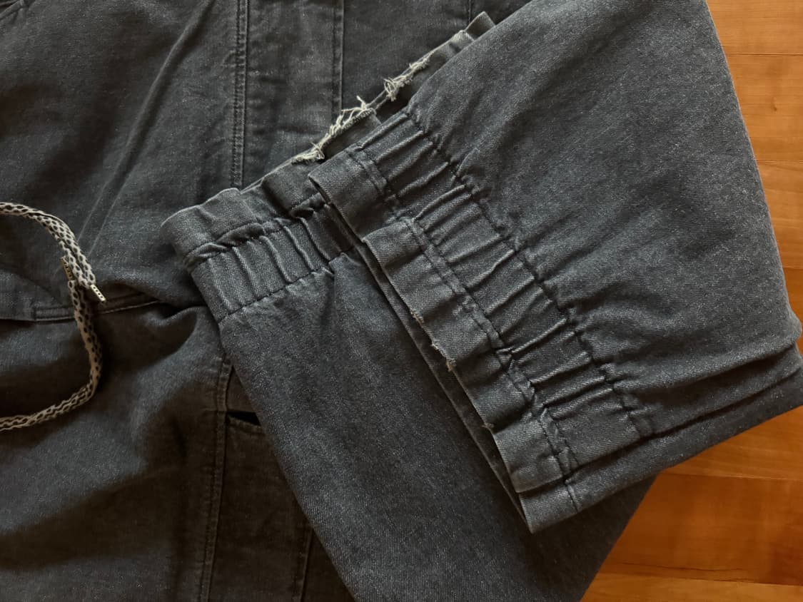 캐피탈 14온즈 블랙 X 키나리 데님 셔벨 버기 팬츠 블랙 키나리 상품이미지3