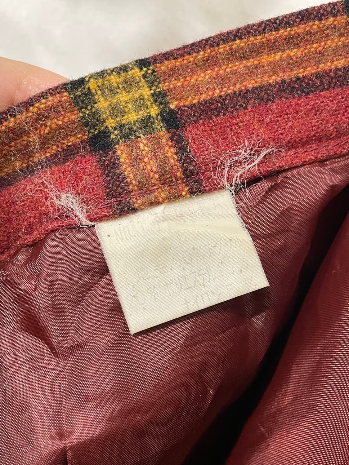 버건디 울 체크 플리츠 스커트 상품이미지8