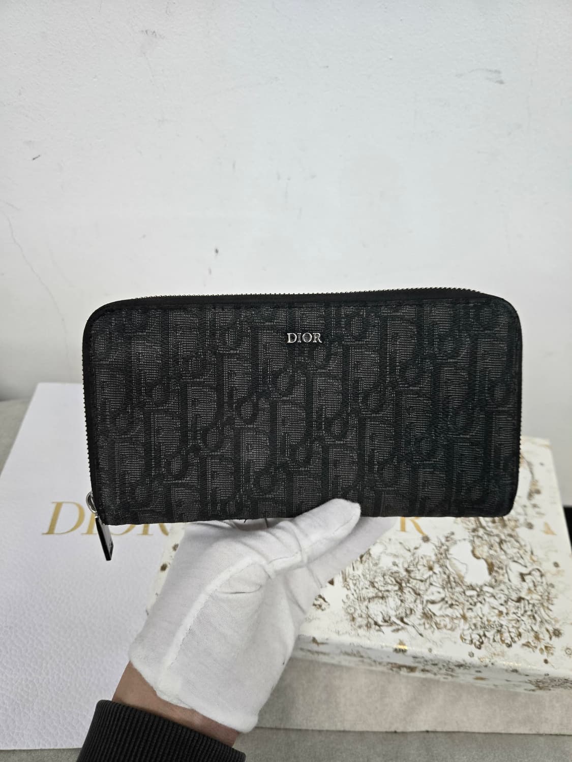 [보증서 정품]디올 오블리크 지퍼 장지갑 상품이미지1