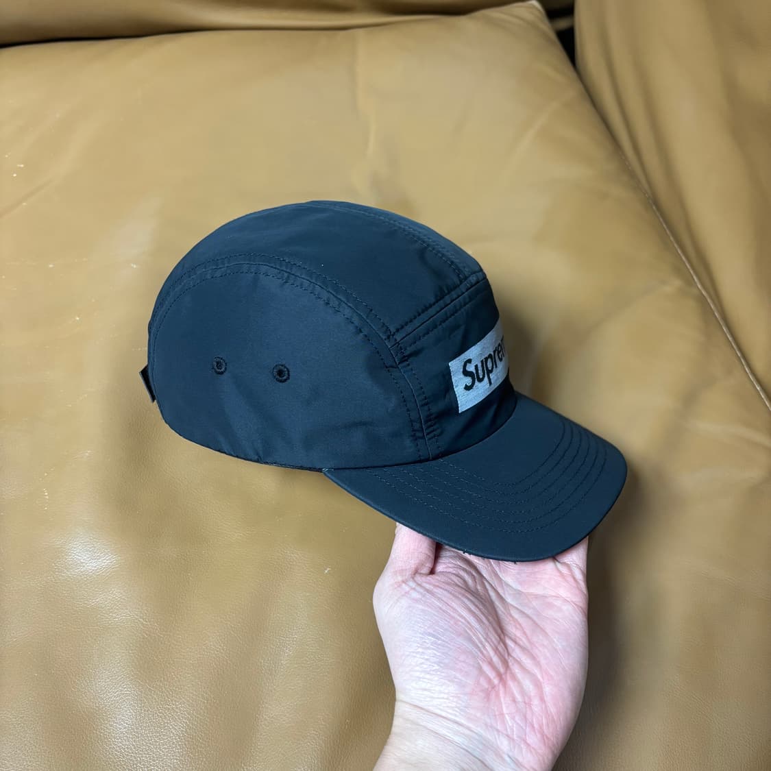 슈프림 캠프캡 모자 박스로고 22fw 리플렉티브 자카드 로고 블랙 상품이미지4