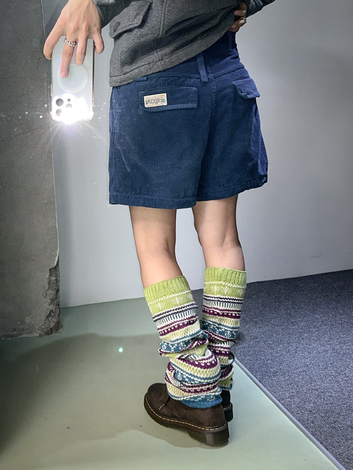 corduroy blue belt shorts 상품이미지6