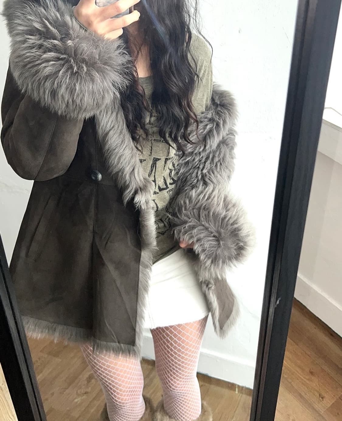 Sheep Skin Long Mustang Grey 상품이미지4