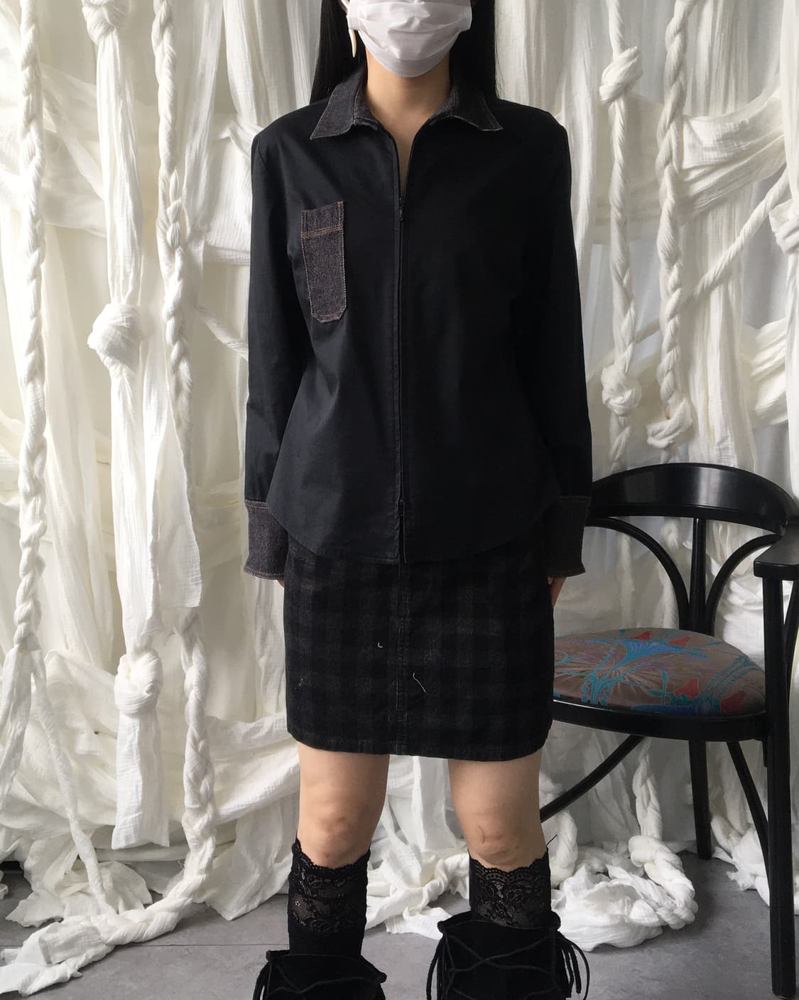 Collar point shirt zip up 상품이미지6