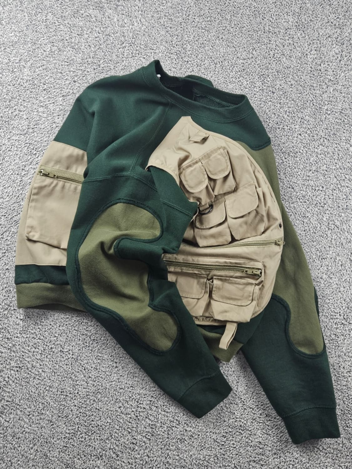 칼하트 포켓 베스트 아플리케 커스텀 맨투맨 스웻 셔츠 (L추정)/9318 상품이미지4