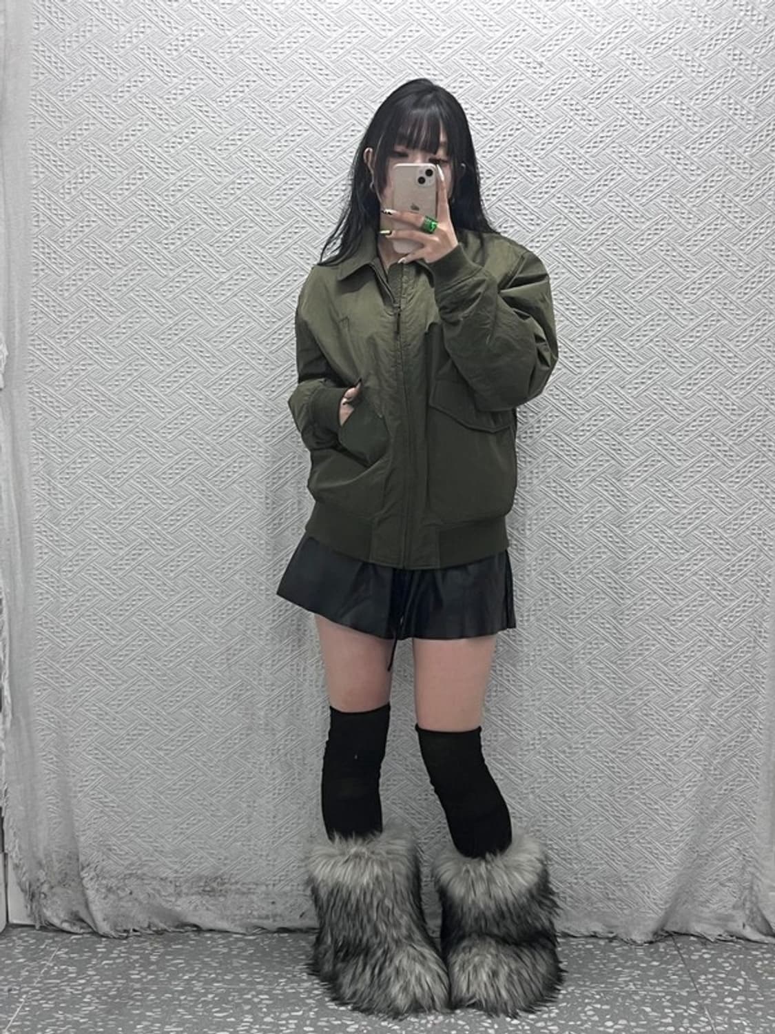 유니클로 X JW앤더슨 말차카키 블루종 항공점퍼 자켓 L C08558 상품이미지2