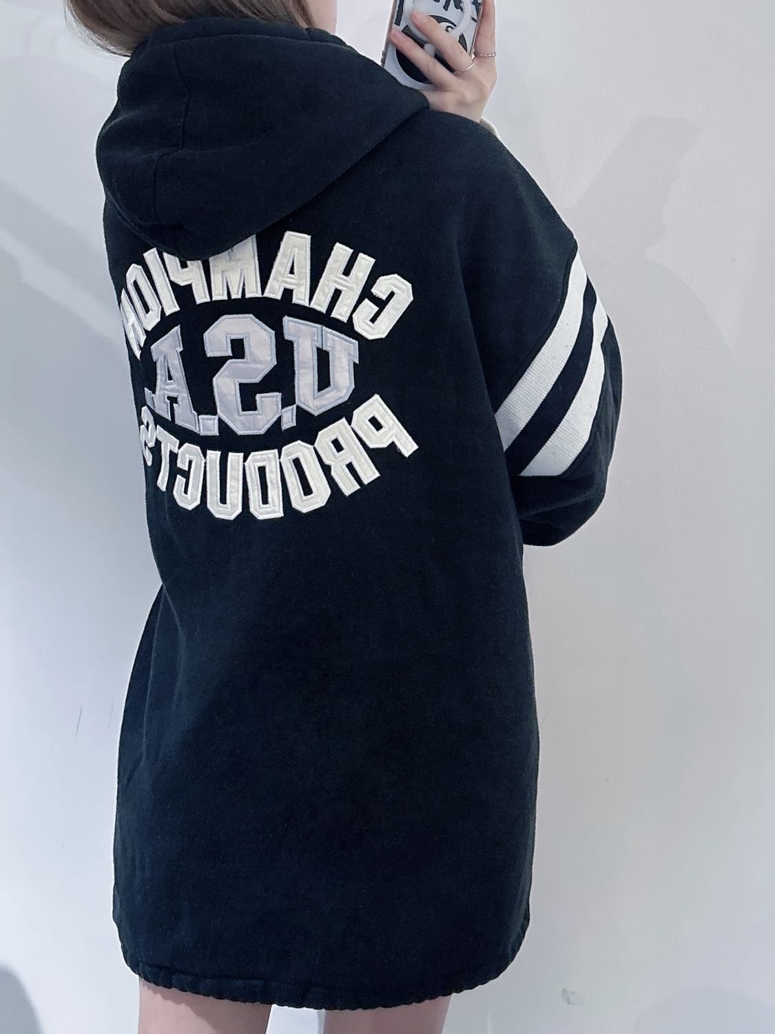 챔피언 90‘ 오버핏 양털 후드집업 상품이미지4