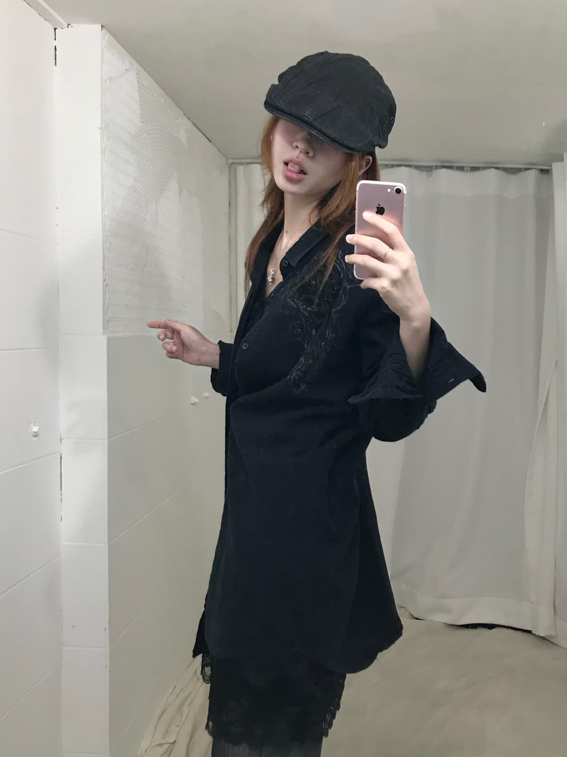 에이티 에잇 펑크 프린팅 블랙 셔츠 상품이미지2
