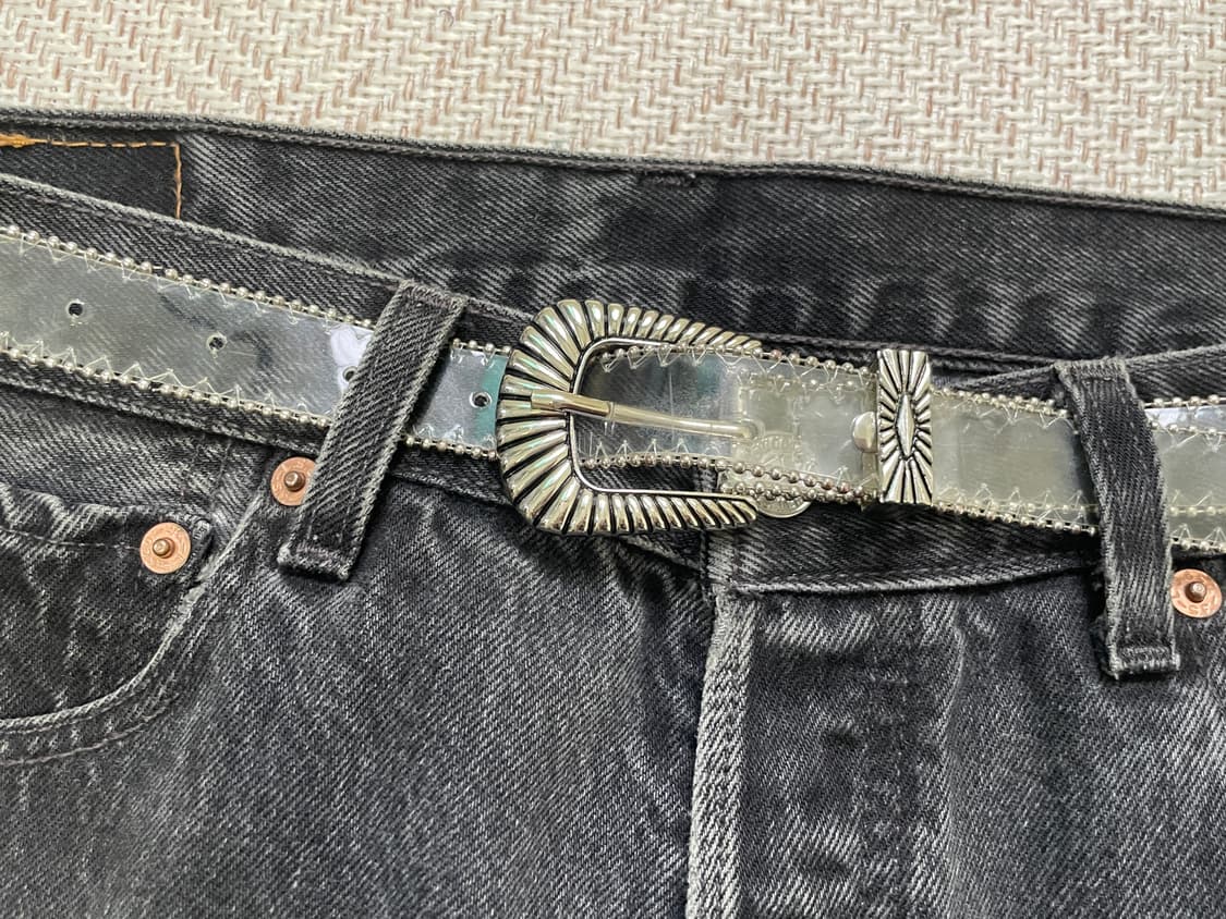 빈티지 클리어 PVC 웨스턴 콘초 벨트 상품이미지2