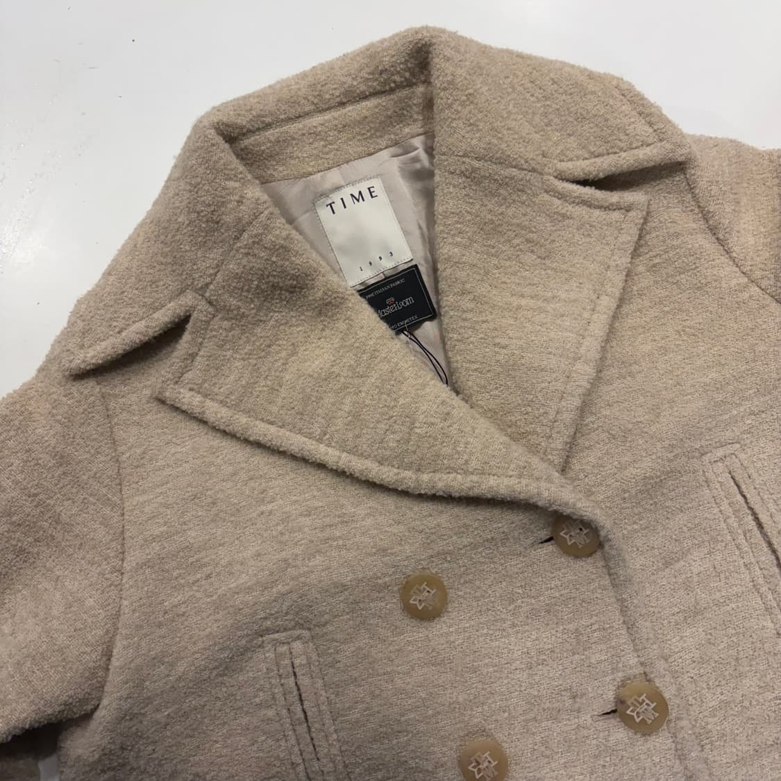 21FW TIME 타임 울 더블 버튼 코트 베이지 B563 상품이미지3