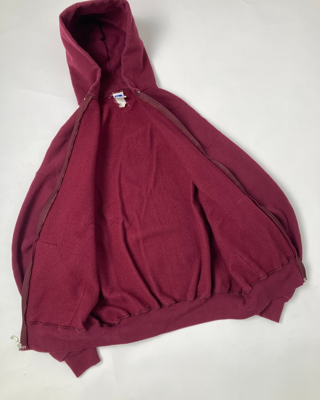 90s Russell Zip Up Hoodie (burgundy) 상품이미지7