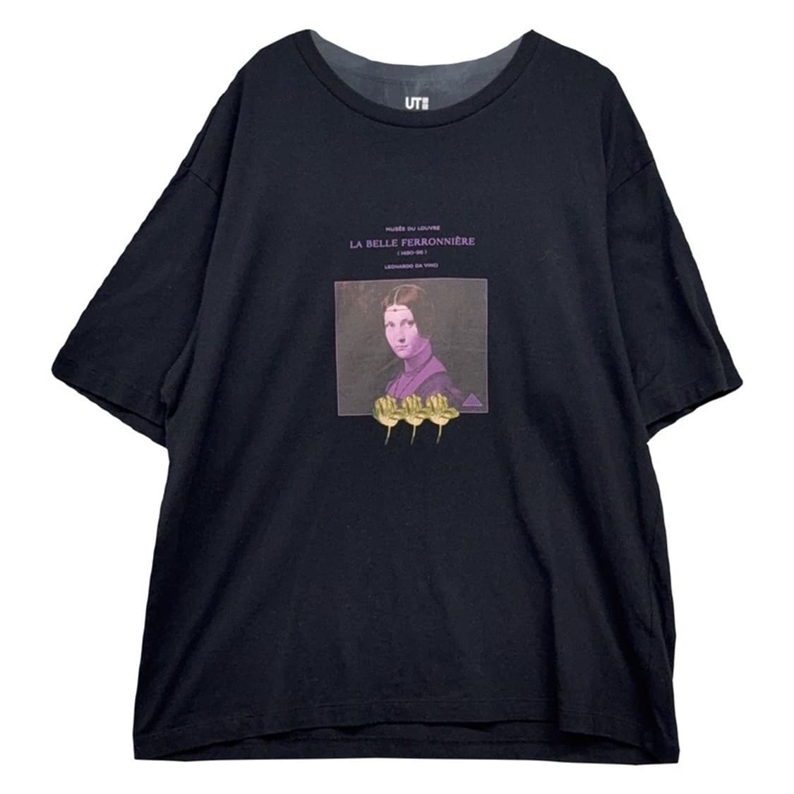 유니클로 빈티지 프린팅 네이비 반팔티 3XL 상품이미지1