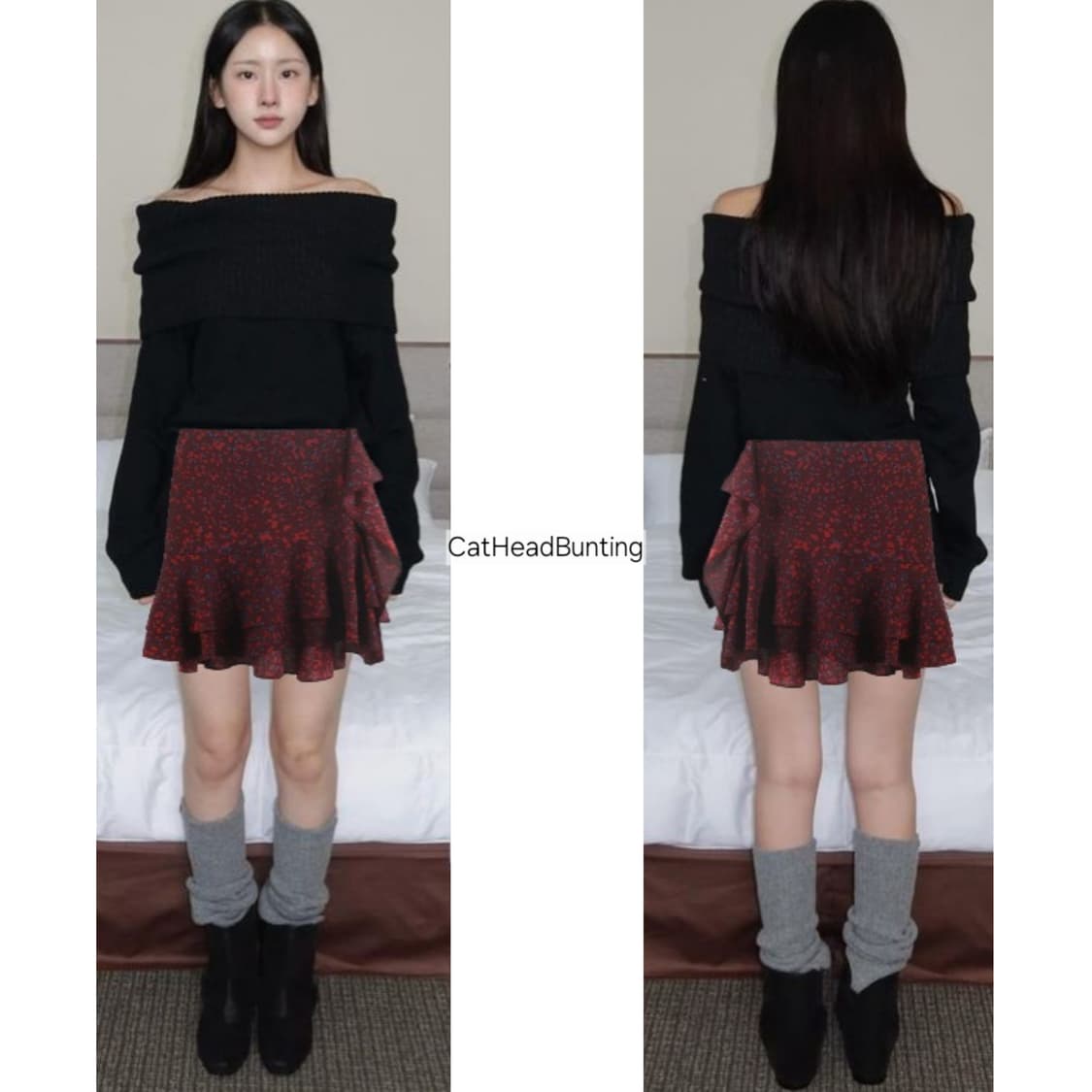 김아홉 나이니 모리걸 빈티지 언발 러플 스커트 상품이미지1