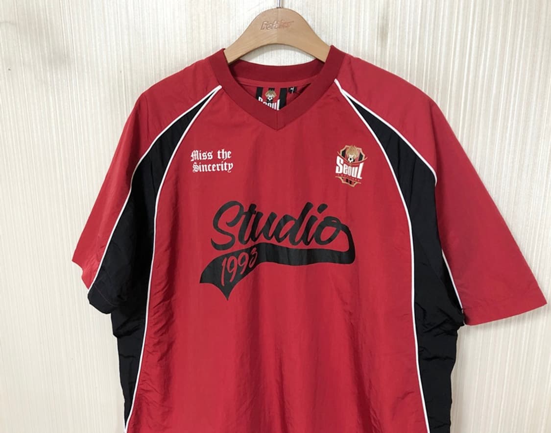 1993스튜디오XFC서울 파이핑 나일론 풀오버 레드 M 상품이미지6