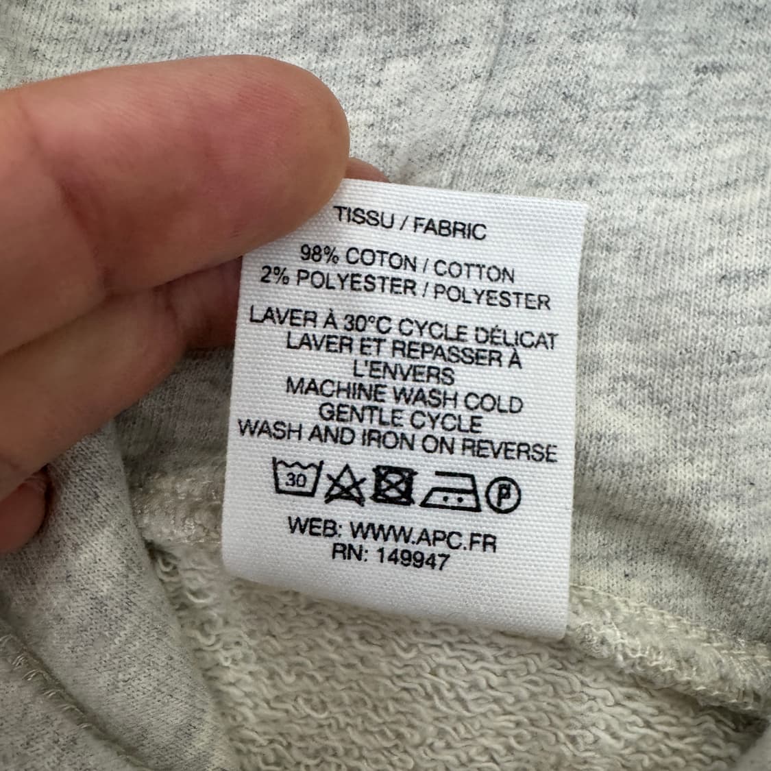 XS A.P.C 아페쎄 US 후드 티셔츠  상품이미지5