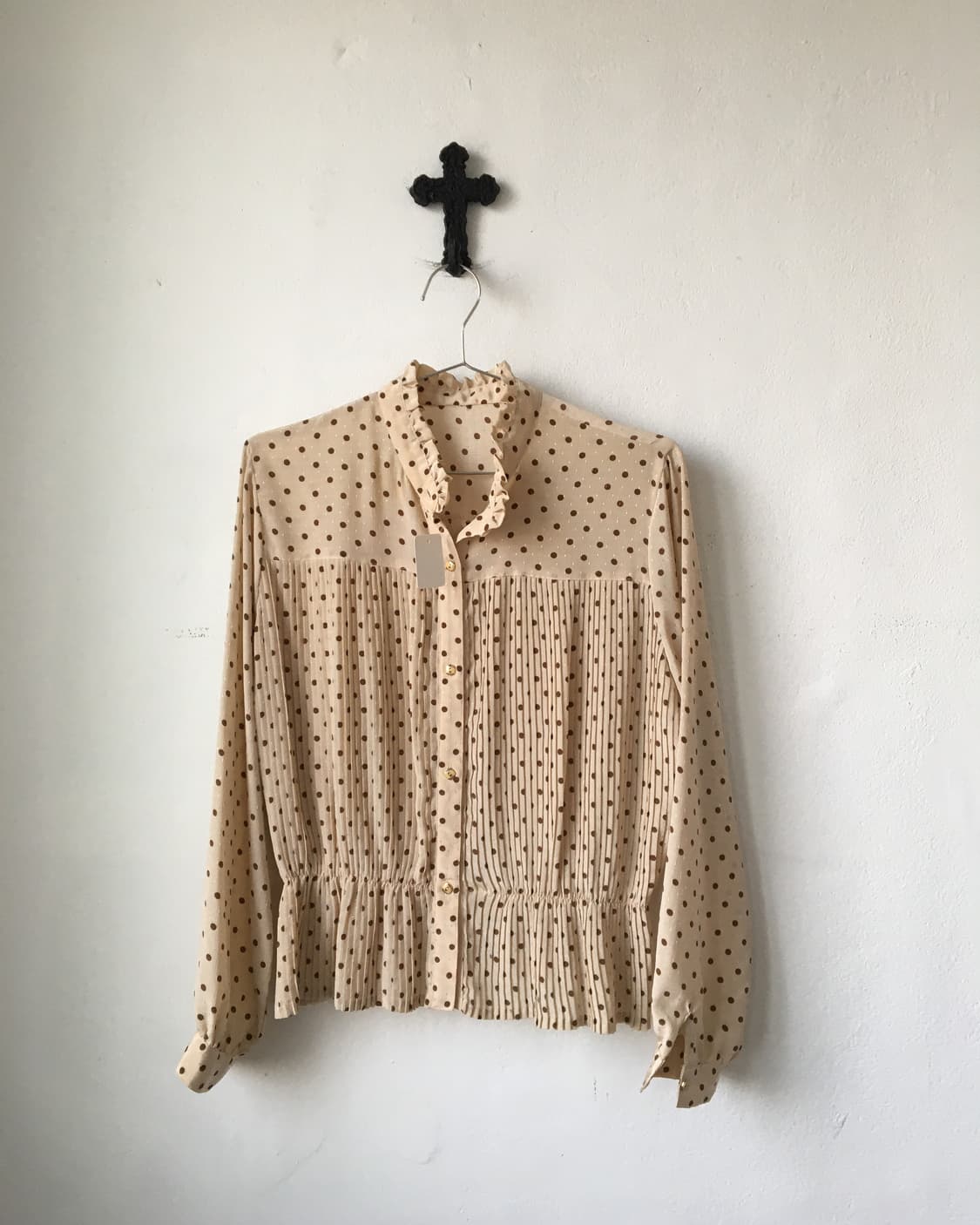 Dot pattern pleats blouse 상품이미지2