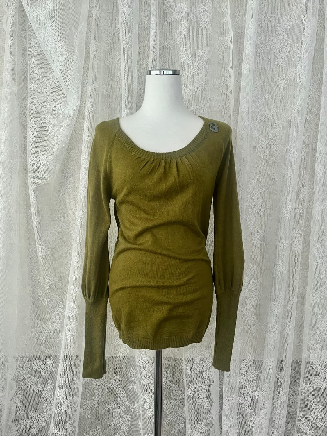 M) 미스식스티 슬림핏 니트 올리브 상품이미지1