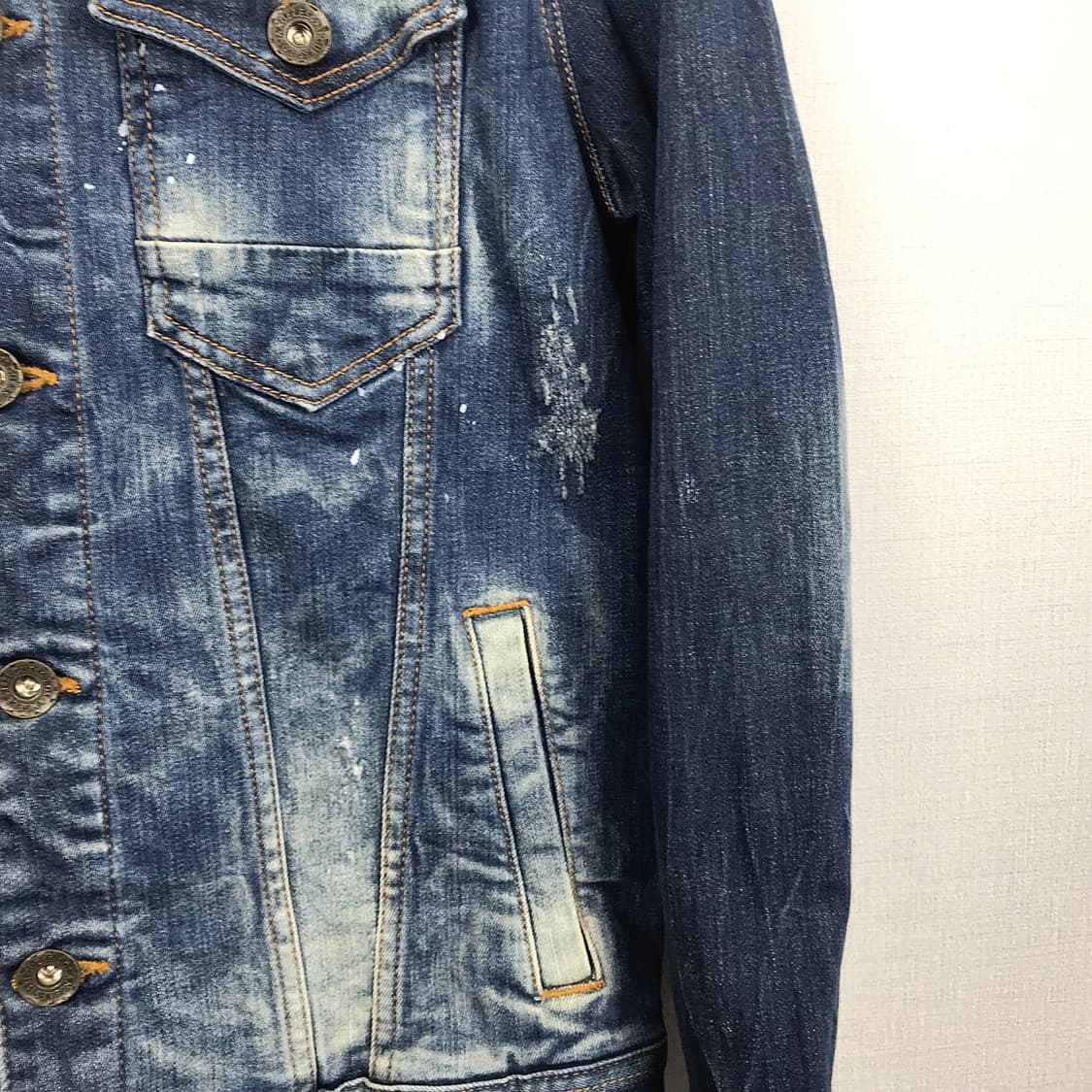 게스 GUESS 슬림핏 트러커 데님 자켓 남성L 상품이미지4