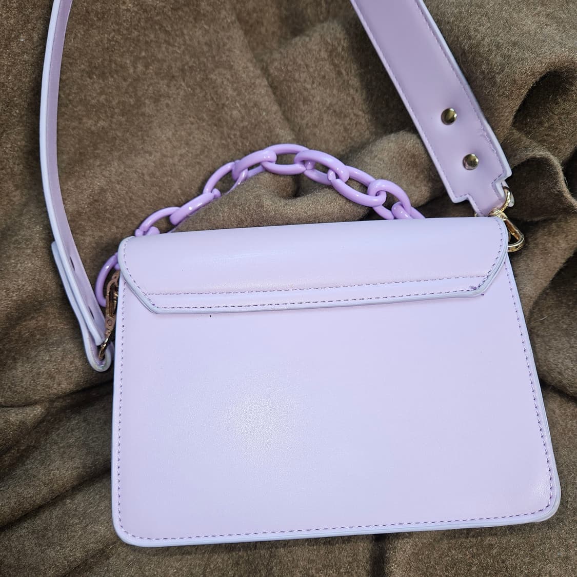 라벤더 컬러 체인 숄더백 미니백(비건레더) 상품이미지2