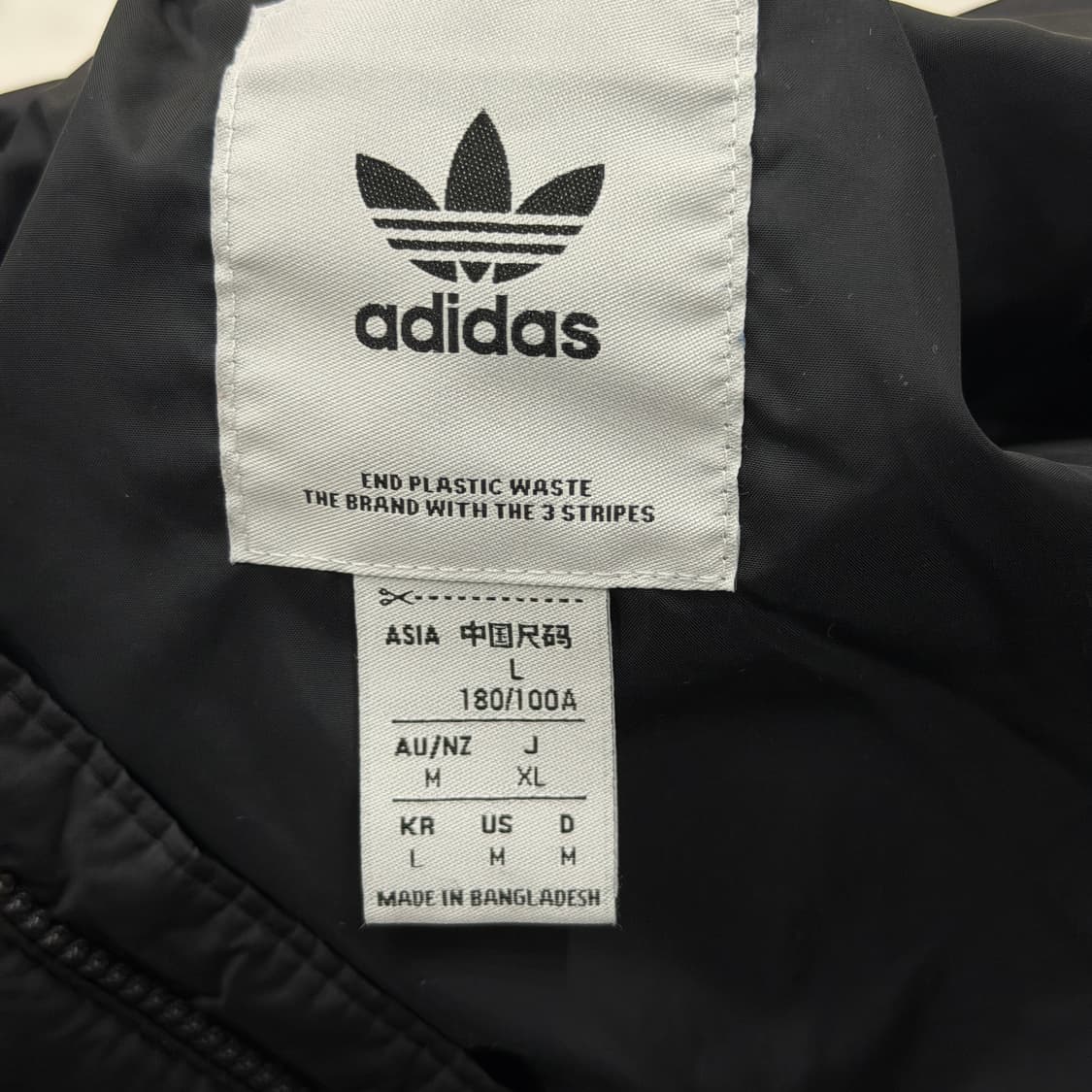 아디다스 패디드 후드 삼선 경량패딩 자켓  L 상품이미지6