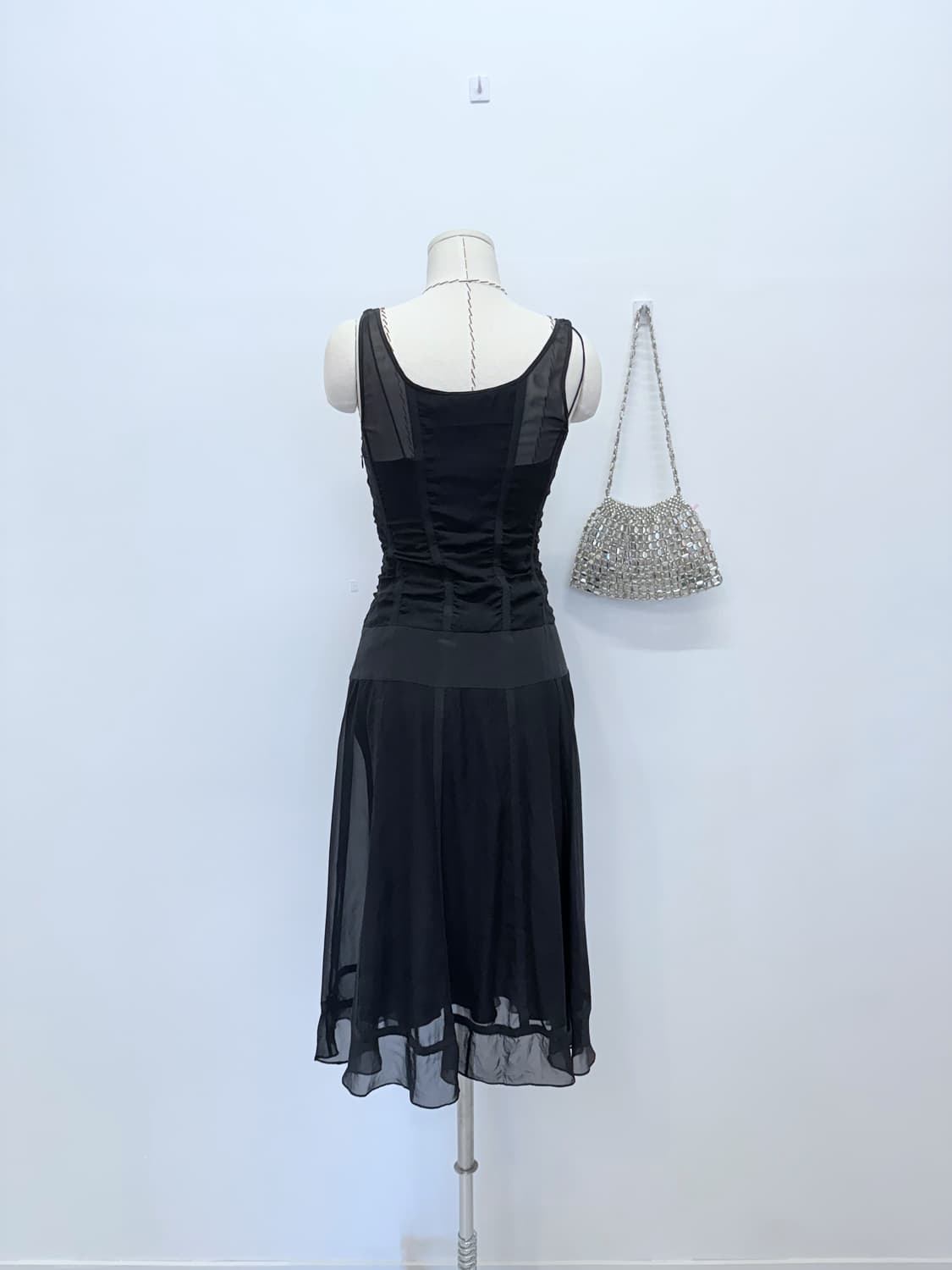 DKNY silk100% 슬립원피스 + 셔링원피스 일괄 상품이미지2