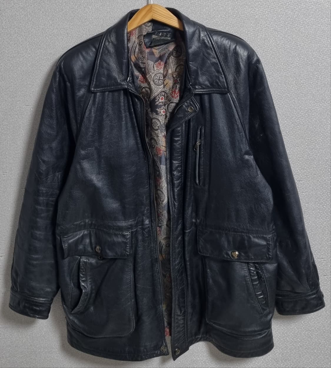 XL (105) FACO 블랙 소가죽 드럼라이드 가죽자켓 상품이미지2