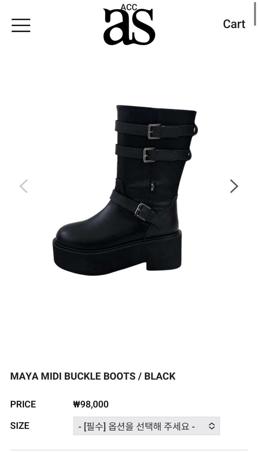 MAYA MIDI BUCKLE BOOTS / BLACK 상품이미지1