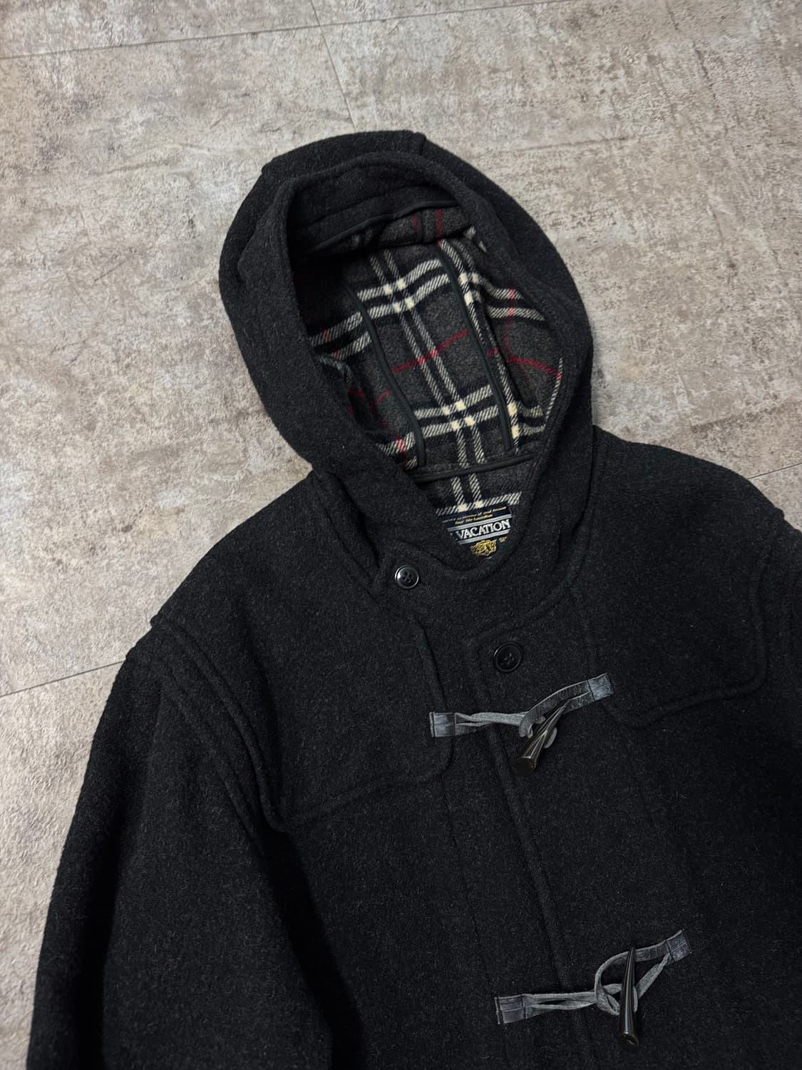 울 후드디 롱 더플 코트 상품이미지6