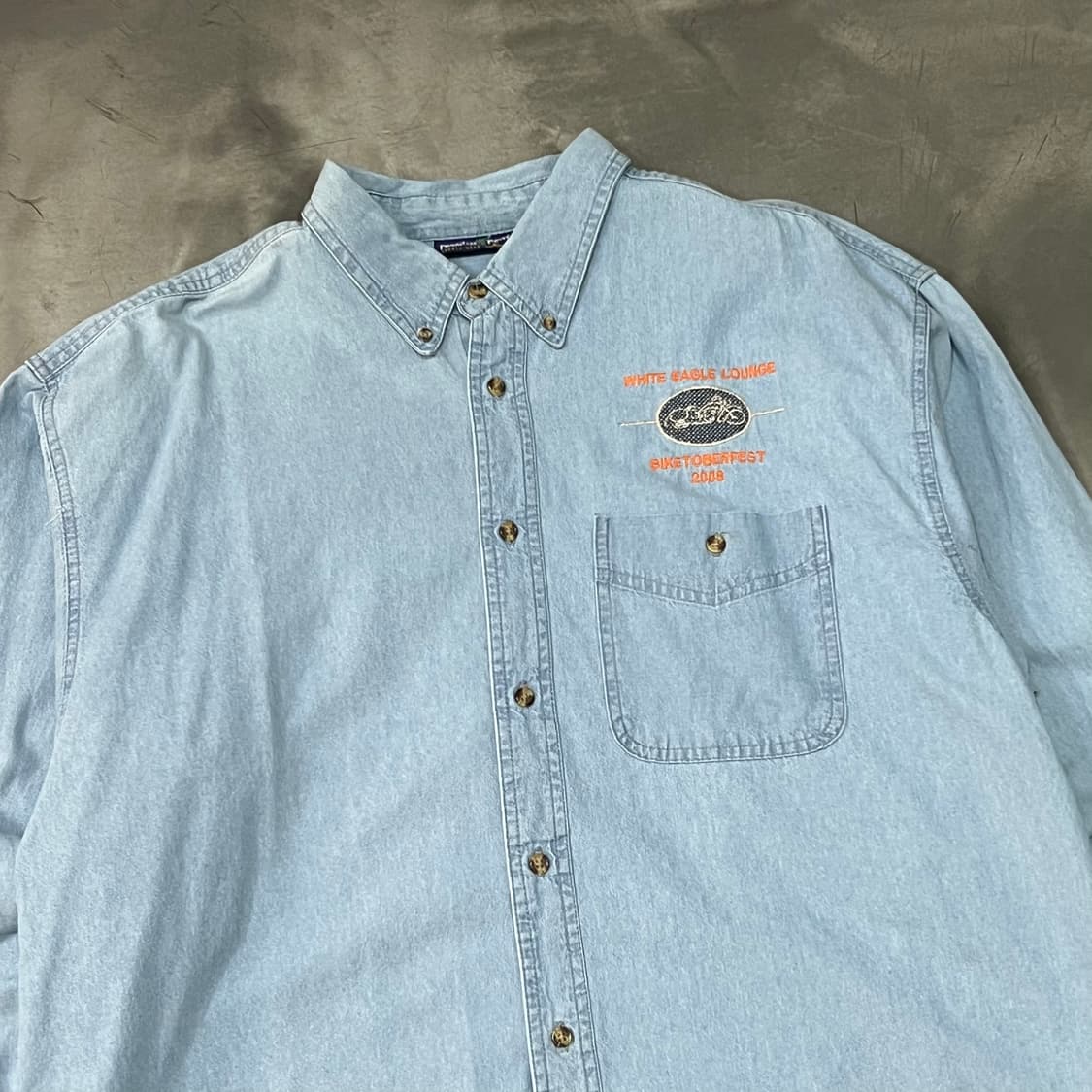  바이크 자수 데님 셔츠 y14468 상품이미지3