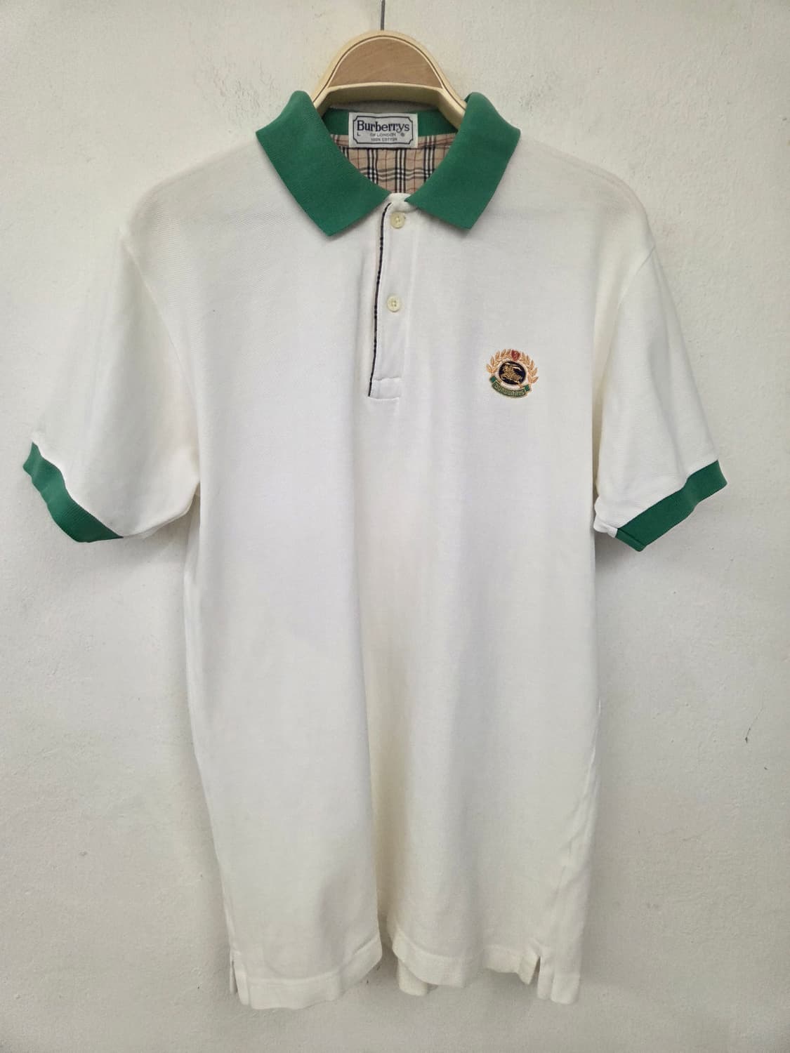 버버리 화이트 폴로티 L사이즈 상품이미지1