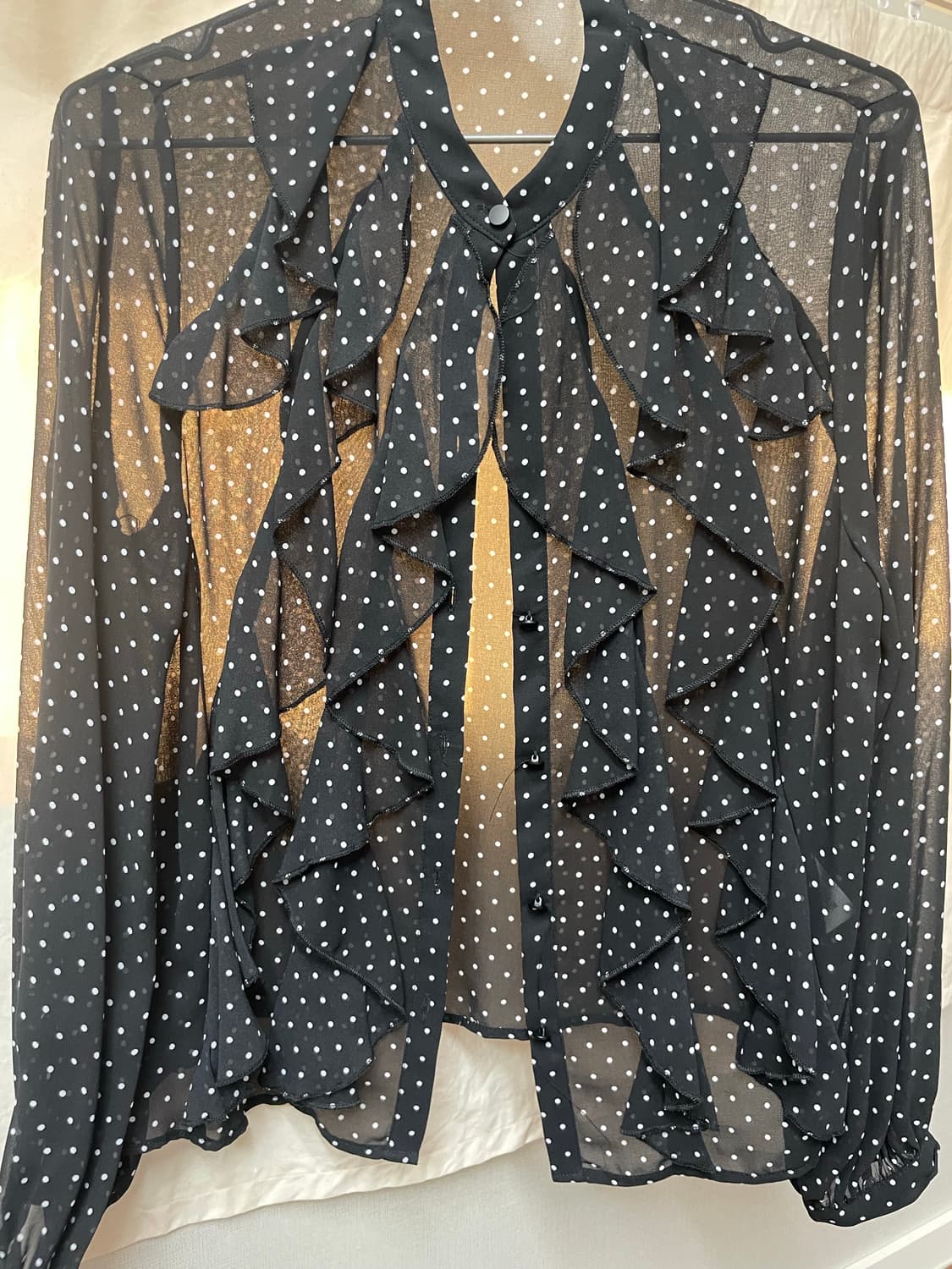 자라 시스루도트블라우스 스몰 상품이미지1