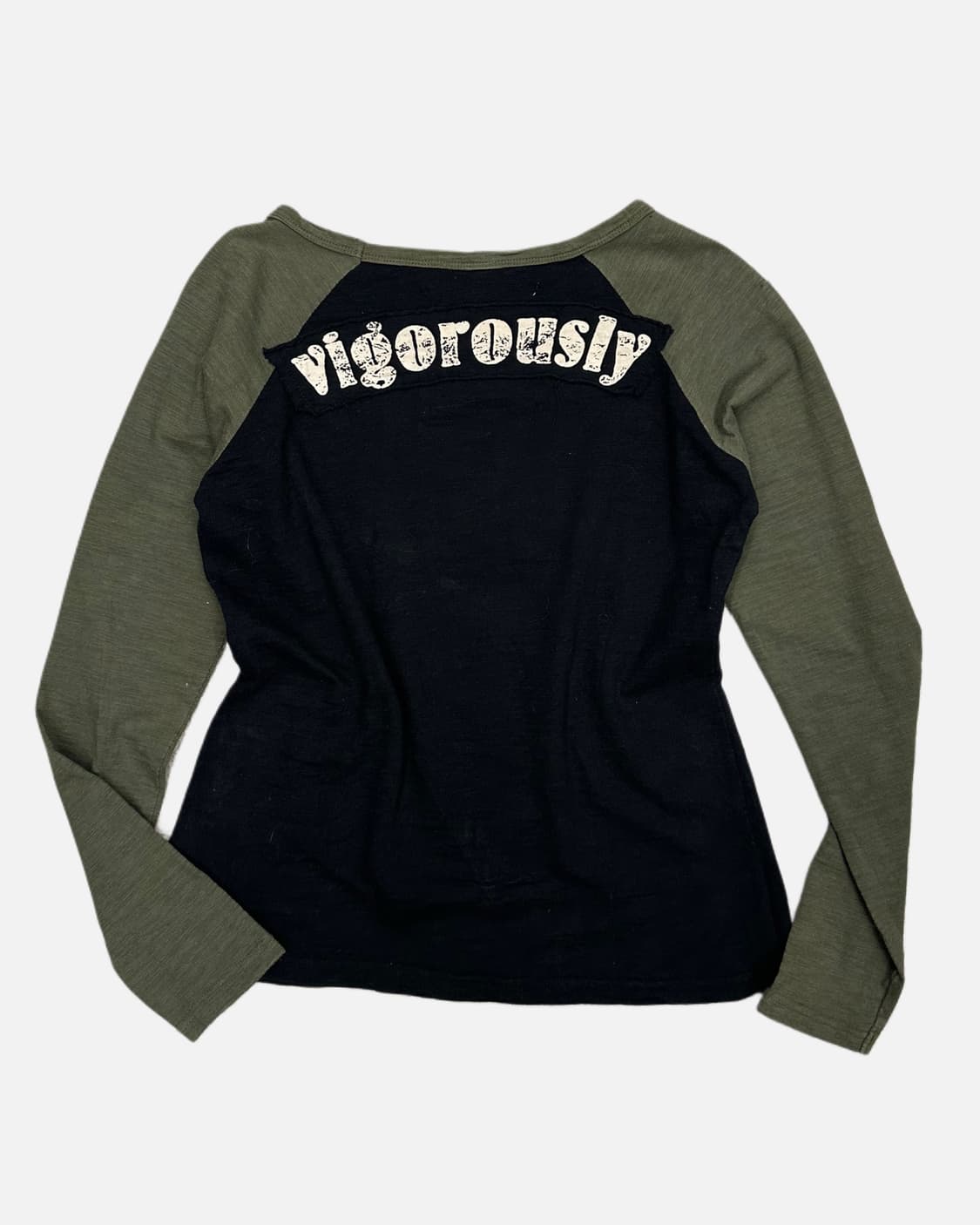 patch skull khaki raglan t 상품이미지6