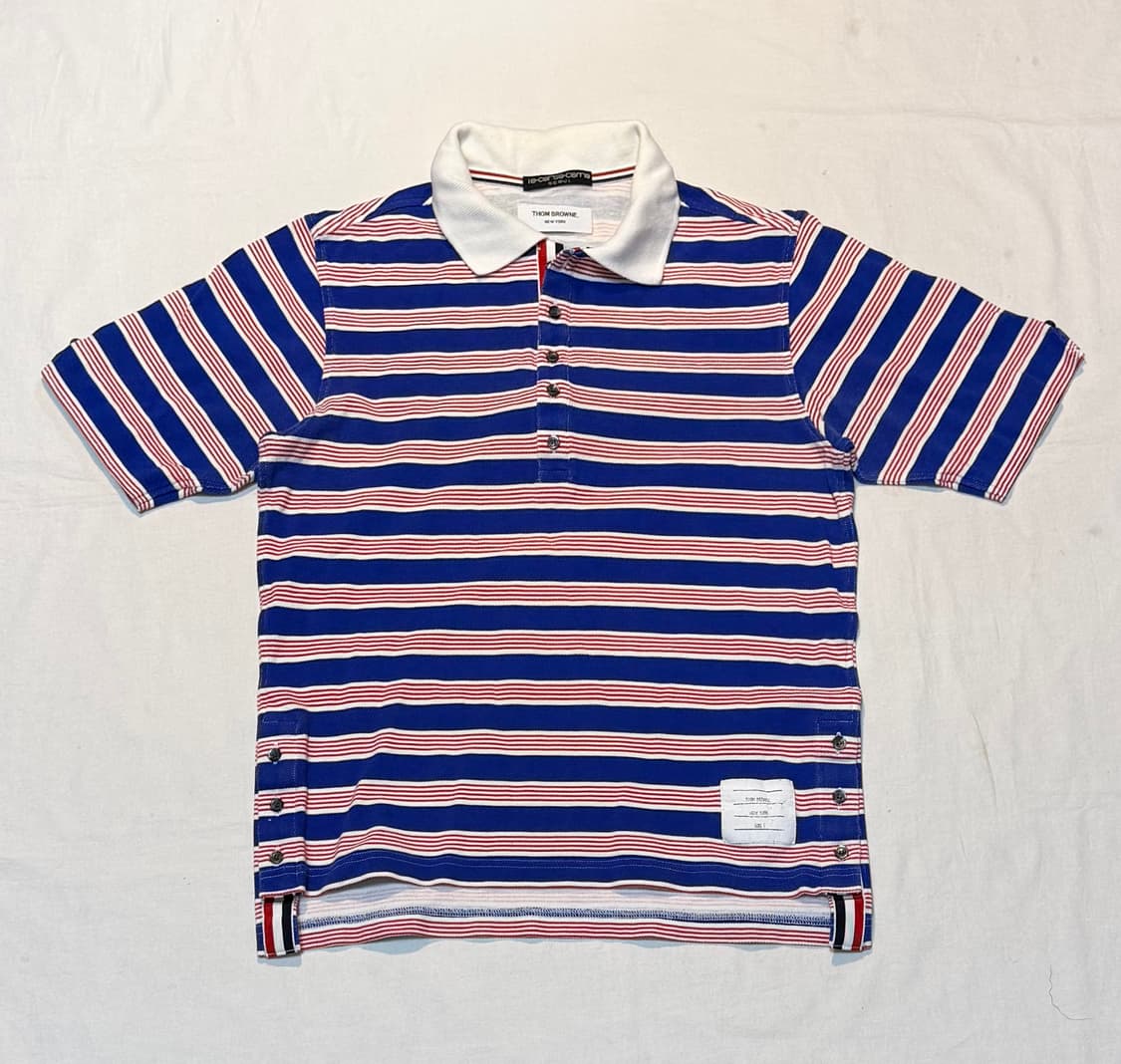톰브라운 스트라이프 삼선 반팔 카라티 상품이미지1
