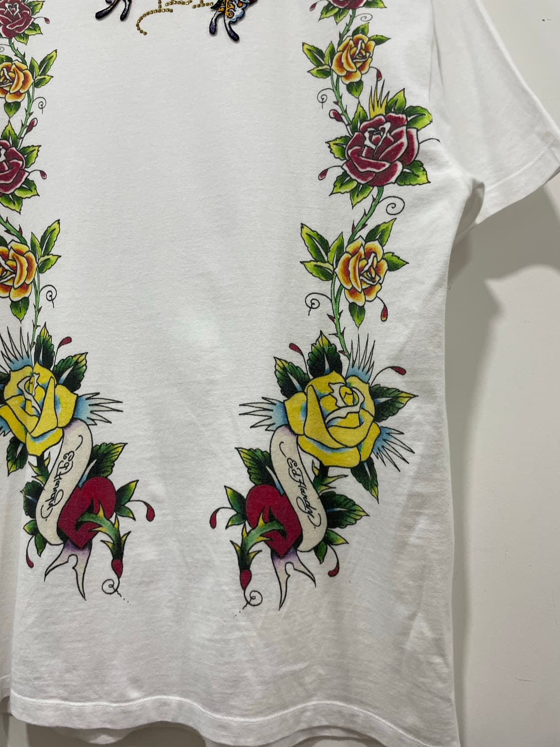Ed Hardy 에드하디 자수패치 타이거 장미 아트워크 반팔 티셔츠 상품이미지10