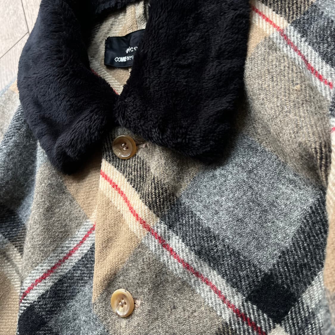 90's Check Fur Jacket 상품이미지4