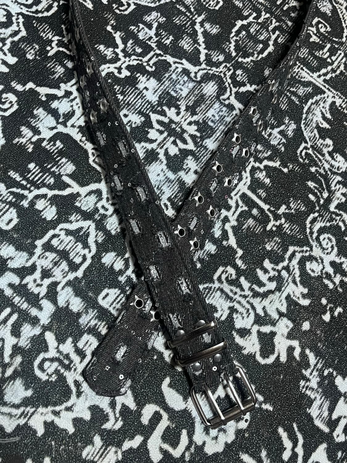 별 포인트 아일렛 블랙 벨트 (새상품) 상품이미지2