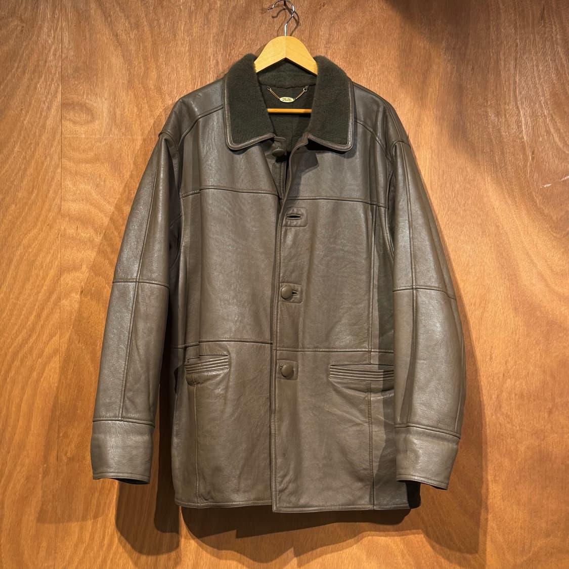 뉴질랜드 오리지널 슬링크스킨 양가죽 양털 무스탕 코트 XL 상품이미지1