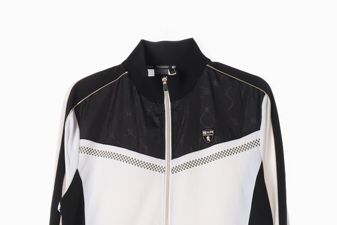 EXR 블랙 화이트 배색 짚업 트랙탑 L 상품이미지3