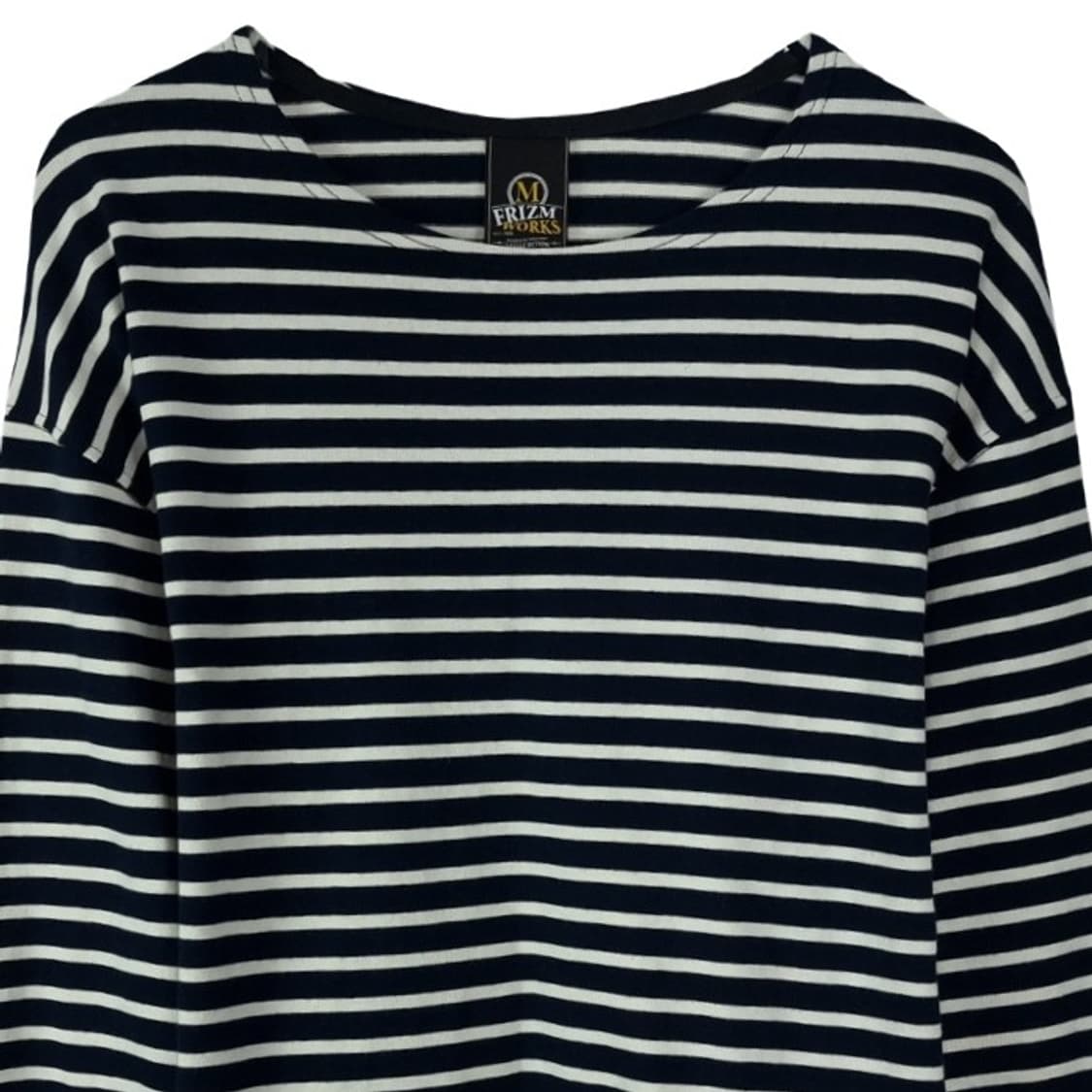 [프리즘웍스] 엘보우 패치 오버핏 보트넥 스트라이프 롱슬리브 M19206 상품이미지4