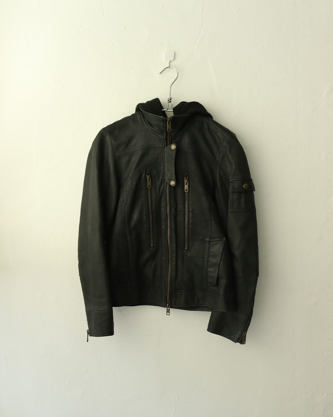 아비렉스 후드 레더 자켓  상품이미지1