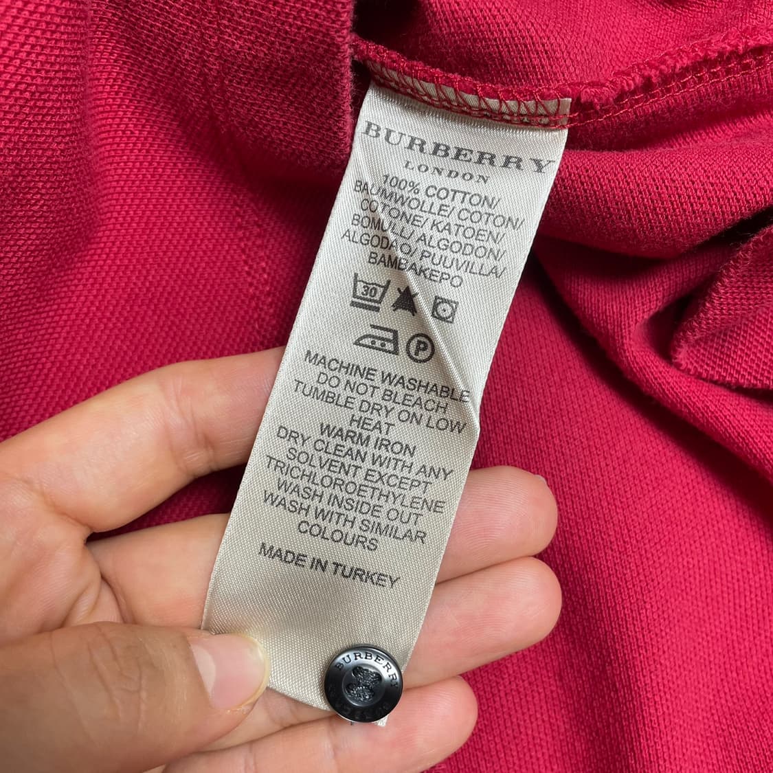 버버리 BURBERRY 레드 노바체크 포인트 반팔 카라티 L 상품이미지3